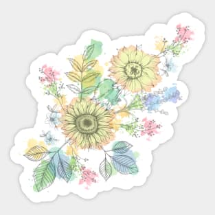 Flower art. Sticker